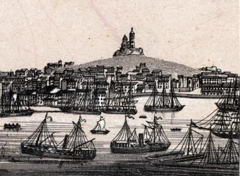 Den gamla hamnen i Marseille i "Världen illustrerar 168 vyer"" Odaterad (slutet av 1800-talet)