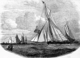 Cowes regattor 1851 - gravyr, Bibl. des Arts deco.