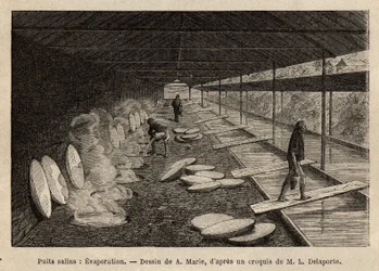 Saltbrunnarna i Ho-Boung (Ho Boung), de öppna gallerierna på bergssidan, 20 meter djupa, stöds av träramar, vattnet förs av bambukanaler in i marmortråg, var och en motsvarar en ugn, där saltvatten är koncentrerad för
