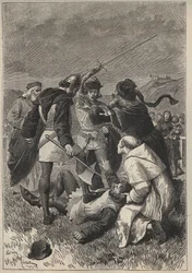 Förtalsreserverna av Rothsay - 1800-talsillustration till den historiska romanen "The Pretty Girl of Perth or Valentine