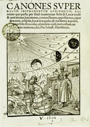 Solens och månens rörelser observerade av astronomer - framsidan av boken "" Super Canones""
