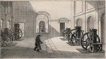 Thonnelier monetär press på La Monnaie i Paris - gravyr från 1877