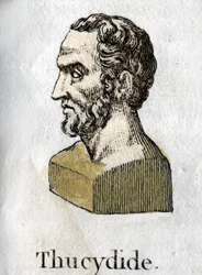 Thukydides (omkring 465-AD 395 f.Kr.), grekisk historiker. gravyr från 1822.