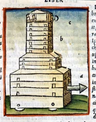Sköldpadda, tank - i "" De architectura"" av Vitruva från 1630