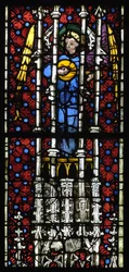 Anonymt målat glasfönster ca 1400-1415 Notre-Dame Musees de Strasbourg Alsace