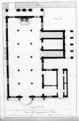 Venedig. School of San Rocco, grundad 1478. Plan. 1800-talet.