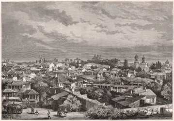 Vy över Bukarest under XIX-talet