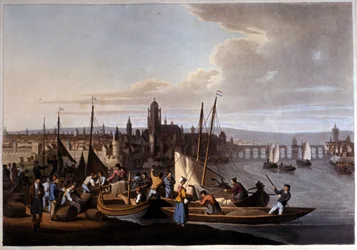 Utsikt över Frankfurt - på - Main i Tyskland. 1800-talet.