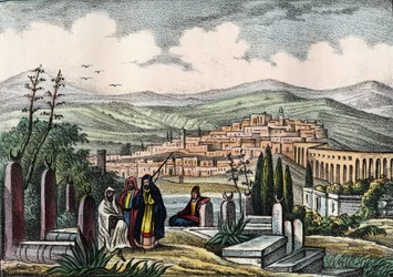 Utsikt över Medeah, forntida romersk fästning i Algeriet. I "" Storia d