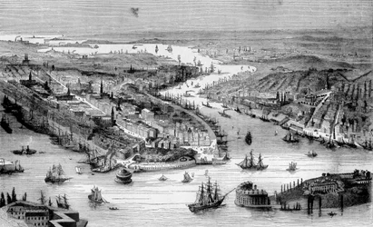 Utsikt över New York omkring 1840.