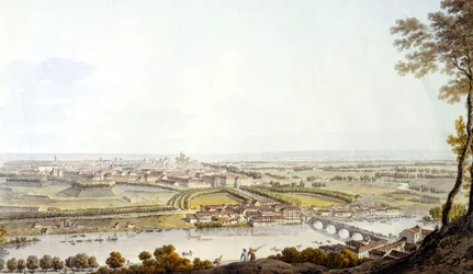 Utsikt över Turin. Gravyr 1810.