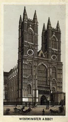 Vy över Westminster Abbey, London, England.