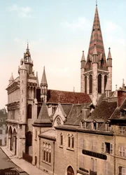 Utsikt över kyrkan Notre Dame i Dijon. Photochrome v. 1890.