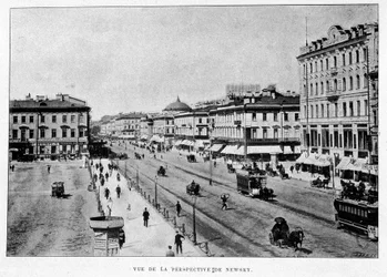 Utsikt över Newsky-perspektivet. St. Petersburg.