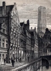 Utsikt över staden Mechelen i Belgien - Utsikt över staden Mechelen i Belgien - ca. 1867