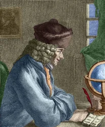 Voltaire (1694-1778) på sitt kontor i Vernay.