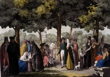 Gå längs Las Ramblas i Barcelona. 1820.