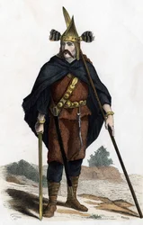 Krigare, period av bronsvapen - i "" civila och militära dräkter av fransmännen genom århundradena Paris F. Roy 1882 ".