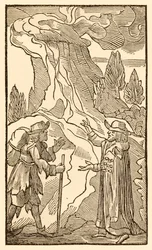 När kristna till den köttsliga människan ger gehör... från Pilgrimernas framsteg från denna värld, till det som ska komma av John Bunyan (1628-1688) föreslår Mr. Worldly Wiseman att Christian kan kasta sin börda i