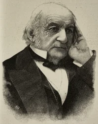 William Ewart Gladstone (1809-1898), brittisk politiker, gravyr efter ett fotografi av H S Mendelssohn från L