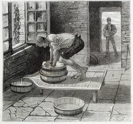 Verk av Tomme av en ostmakare från Auvergne - i "" Industrins underverk"" av Louis Figuier