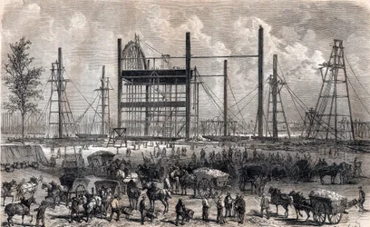 Verk av Marsfältet i Paris i slutet av april 1866 - gravyr av 1867