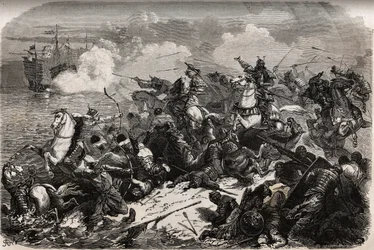 Yori Omo och en samurajarmé slår tillbaka invasionen av mongolerna 1274 ledd av Qubilai (Kubilai Khan, förste kejsare av den mongoliska Yuan-dynastin (1215-1294), men tyfoner (kami kaze: gudarnas vind) stöter bort och kapsejsar mongolerna flottan, skona ja