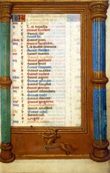 Zodiac Skytten och november månads helgon - medeltid i miniatyr (ref.: 135, 006r): begäran om tillstånd från Toulouse kommunala bibliotek (tel: 05 62 27 66 66)