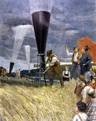 Hagelkanon använd av vinodlare i Italien år 1899.