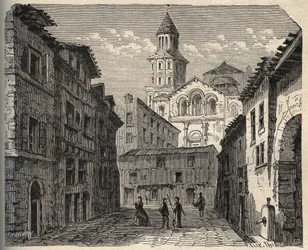 Saint-Front-katedralen - Perigueux - Dordogne - Frankrike - (Saint Front) gravyr i "" PATRIE"" - PECTUREQUIREQUE BESKRIVNING AV FRANKRIKE I 6 VOLYER AV LUCIEN HUARD - slutet av 1800-talet