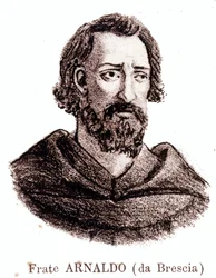 porträtt av Arnaud de Brescia (Arnaldo da brescia) (1090 - 1155), italiensk politisk och religiös reformator.