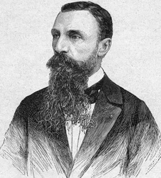 porträtt av Auguste Pavie. Fransk upptäcktsresande och diplomat (1847 till 1925). gravyr från 1893.