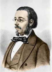 porträtt av Bedrich Smetana (1824-1884), tjeckisk kompositör och pianist.