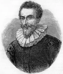 porträtt av François de Malherbe.Fransk poet (1555 till 1628). gravyr från 1866.