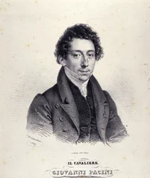 porträtt av Giovanni Pacini, italiensk kompositör (1796-1867).