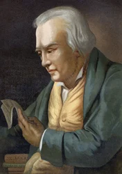 porträtt av James Watt. Brittisk ingenjör (Greenock