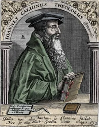 porträtt av Jean Calvin (1509-1564), fransk religiös reformator och författare.