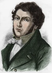 porträtt av Jean François (Jean-Francois) Champollion kallad Champollion den unga franske egyptologen (1790 till 1832).