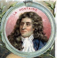 porträtt av Jean de La Fontaine. Fransk författare (1621 1695).
