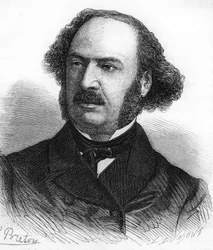 porträtt av Jules François Simon Schweiz, sa Jules Simon. Fransk politiker (1814 till 1896).