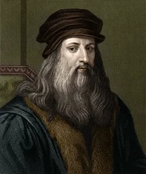 Porträtt av Leonardo da Vinci (1452-1519), italiensk målare.