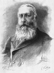 porträtt av Leopold II (1835 till 1909). Belgarnas kung (1865-1909).