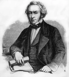 porträtt av Richard Cobden. Brittisk ekonom och politiker (1804 till 1865). Gravyr från 1866.