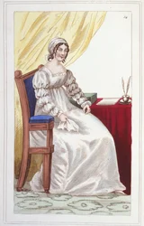 porträtt av Sophie Cottin (1770-1807) fransk författare. Gravyr från 1830.