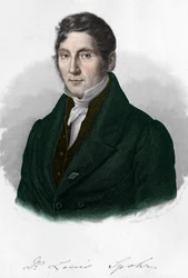 porträtt av den tyske kompositören Louis Spohr (1784-1859).