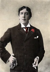 porträtt av författaren Oscar Wilde. 1800-talsfoto