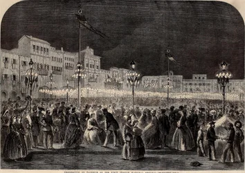 Firandet i Florens av den första italienska nationalfesten