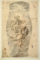 Teckning, takutformning med Apollo, ca 1780