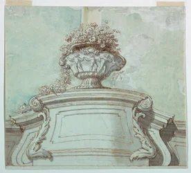 Teckning, Centralpanel till tak, 1750-1800