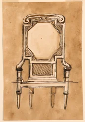 Teckning, stol, 1780-1790